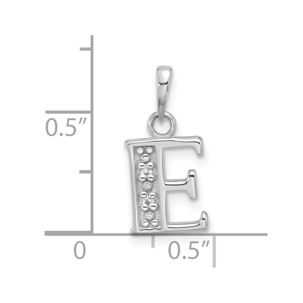 Diamond Letter E Initial Pendant - WBC