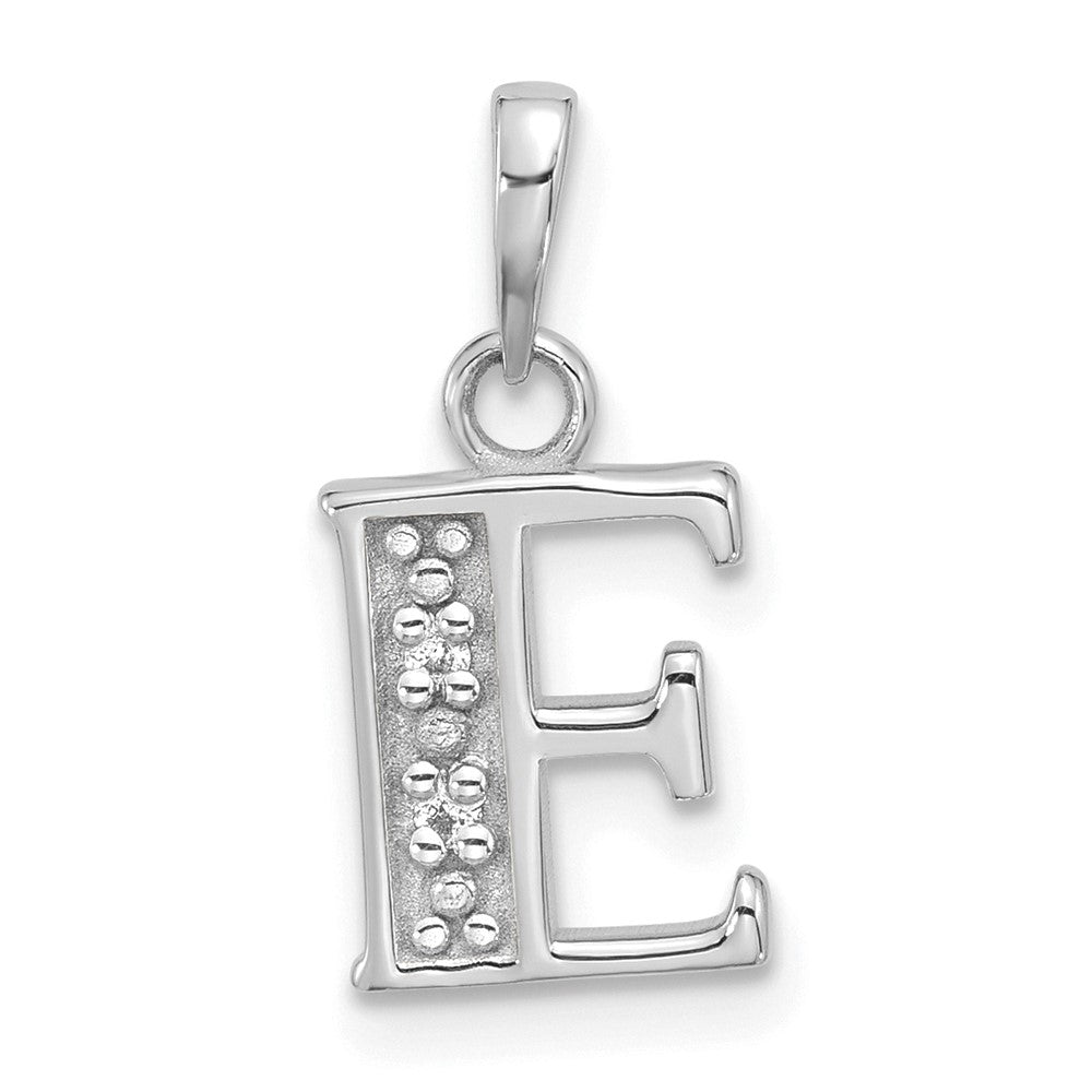 Diamond Letter E Initial Pendant - WBC