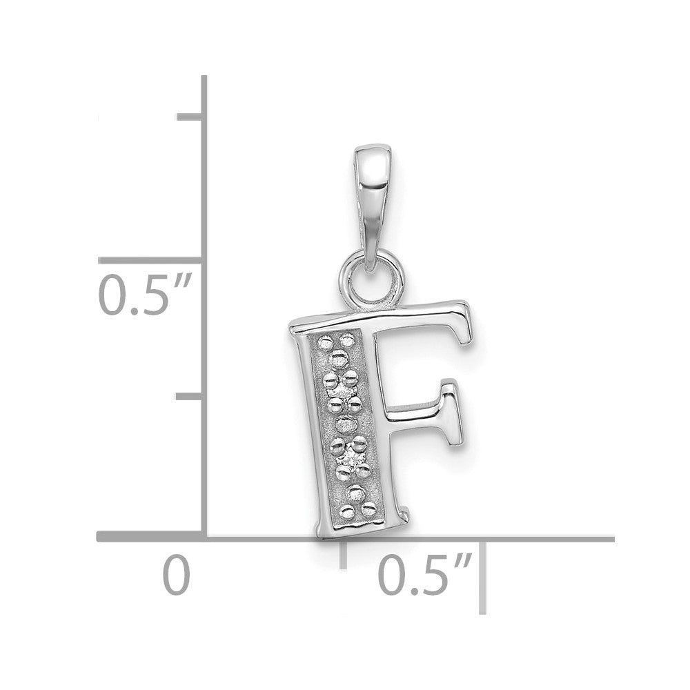 Diamond Letter F Initial Pendant - WBC