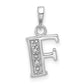 Diamond Letter F Initial Pendant - WBC