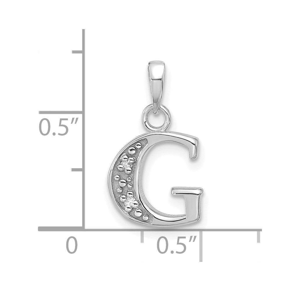 Diamond Letter G Initial Pendant - WBC