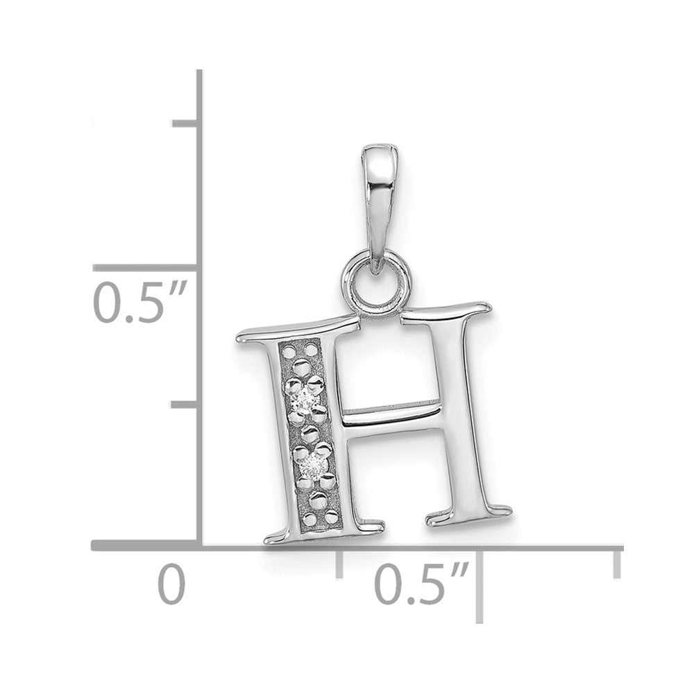 Diamond Letter H Initial Pendant - WBC
