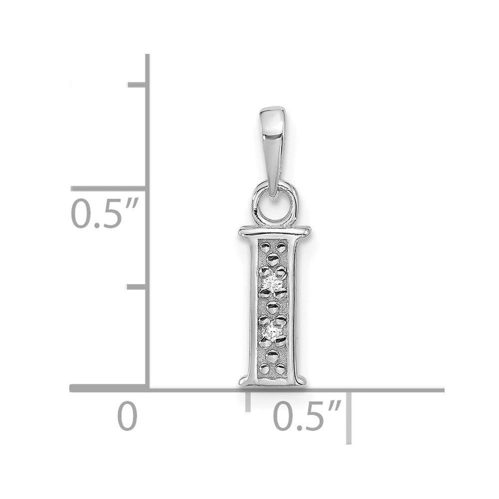 Diamond Letter I Initial Pendant - WBC