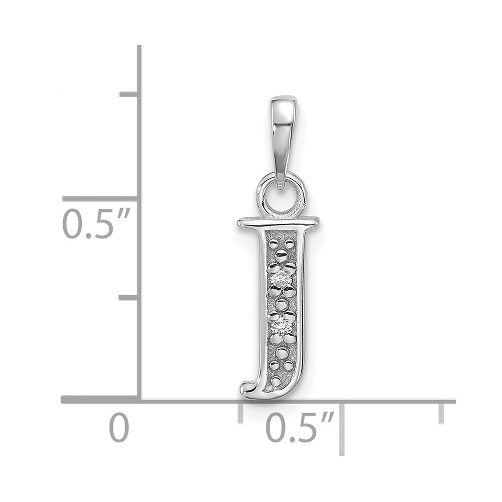 Diamond Letter J Initial Pendant - WBC