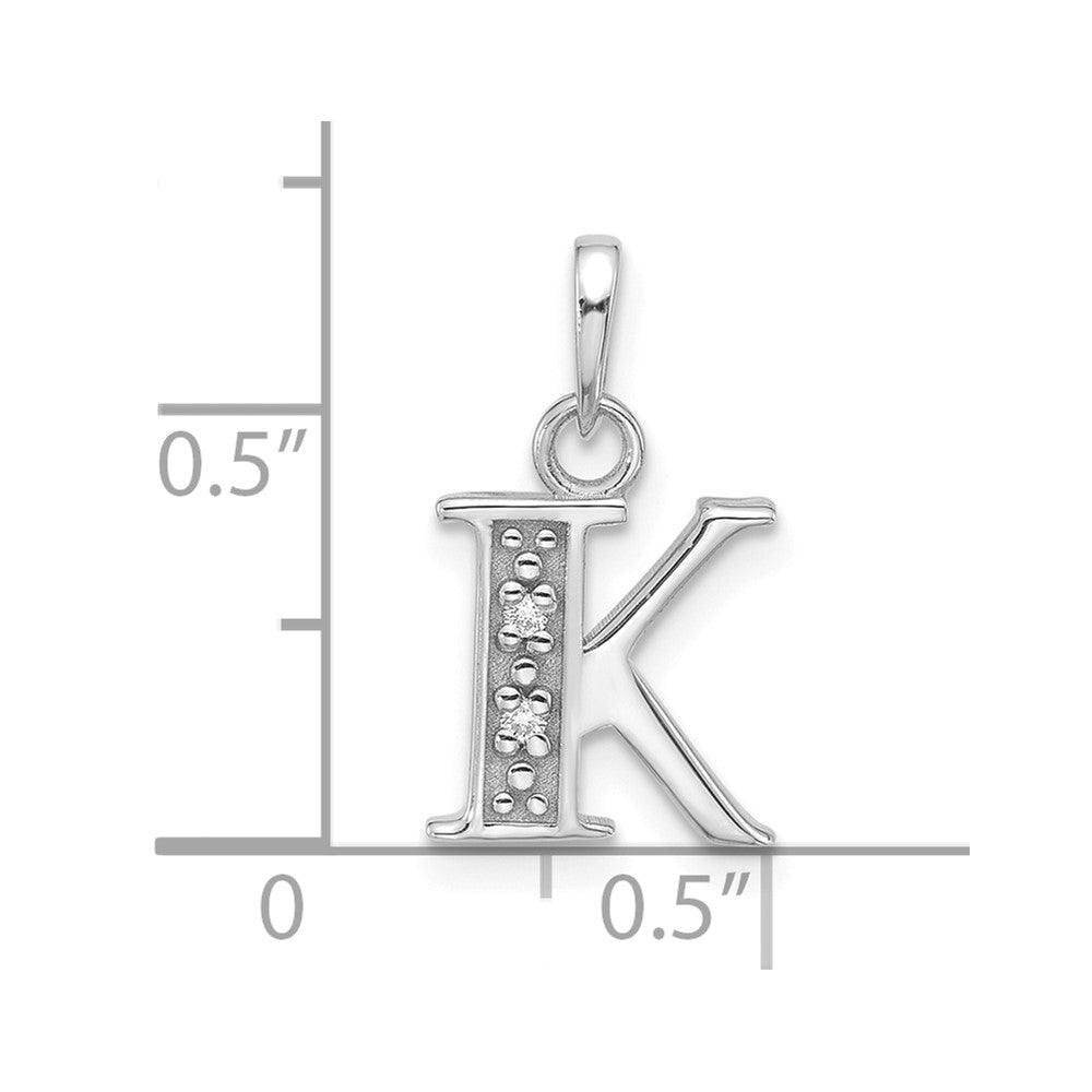 Diamond Letter K Initial Pendant - WBC