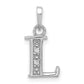 Diamond Letter L Initial Pendant - WBC