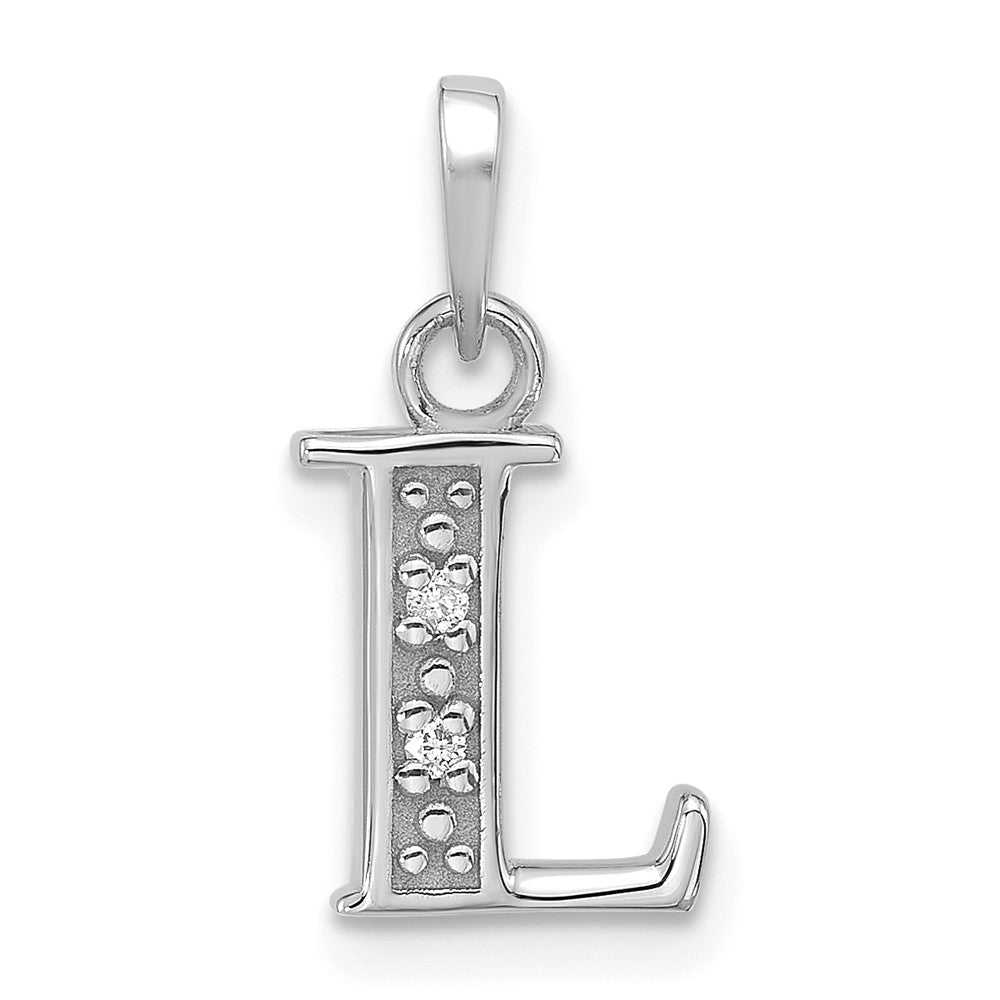 Diamond Letter L Initial Pendant - WBC
