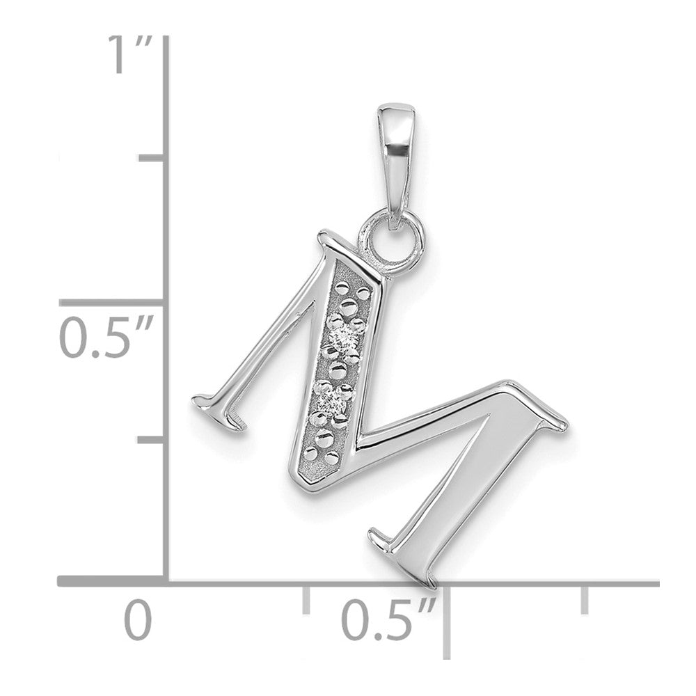 Diamond Letter M Initial Pendant - WBC
