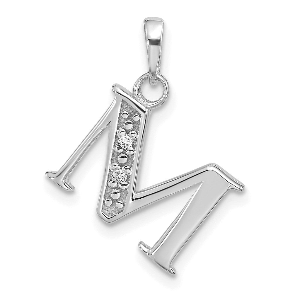 Diamond Letter M Initial Pendant - WBC