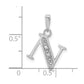 Diamond Letter N Initial Pendant - WBC