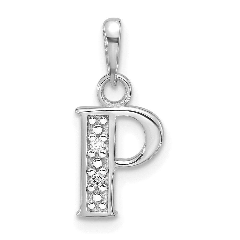 Diamond Letter P Initial Pendant - WBC