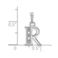 Diamond Letter R Initial Pendant - WBC
