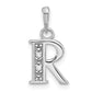 Diamond Letter R Initial Pendant - WBC