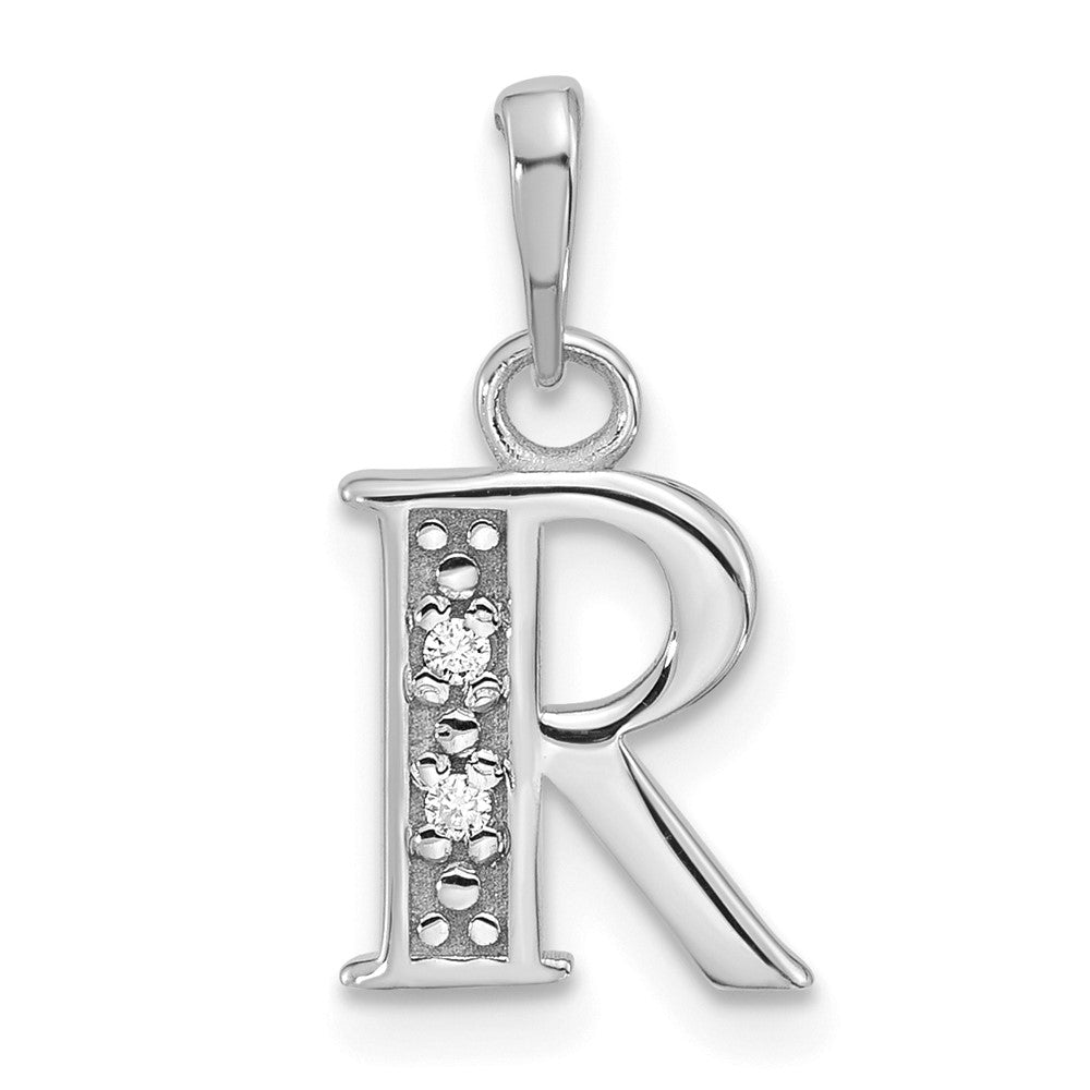 Diamond Letter R Initial Pendant - WBC