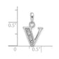 Diamond Letter V Initial Pendant - WBC