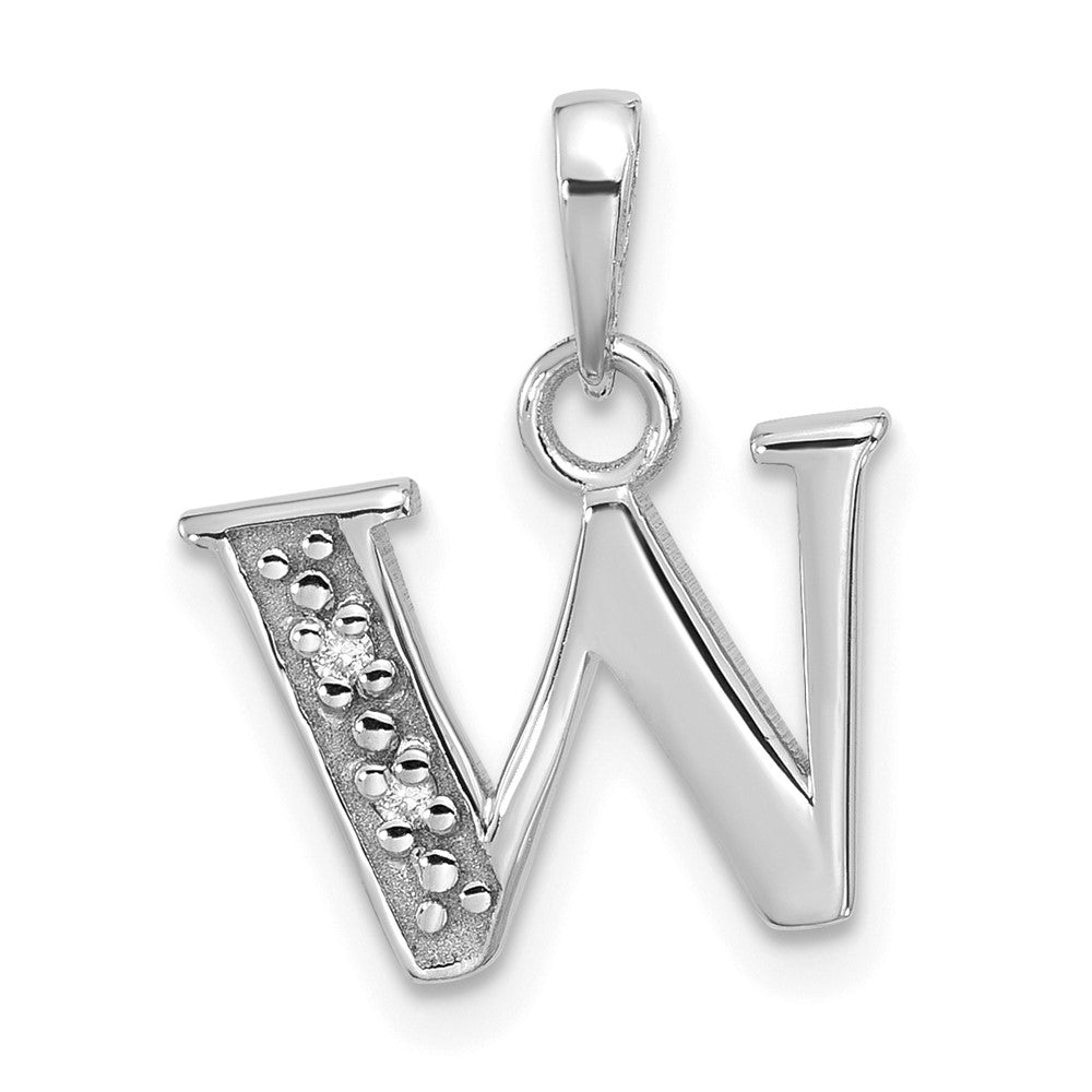 Diamond Letter W Initial Pendant - WBC