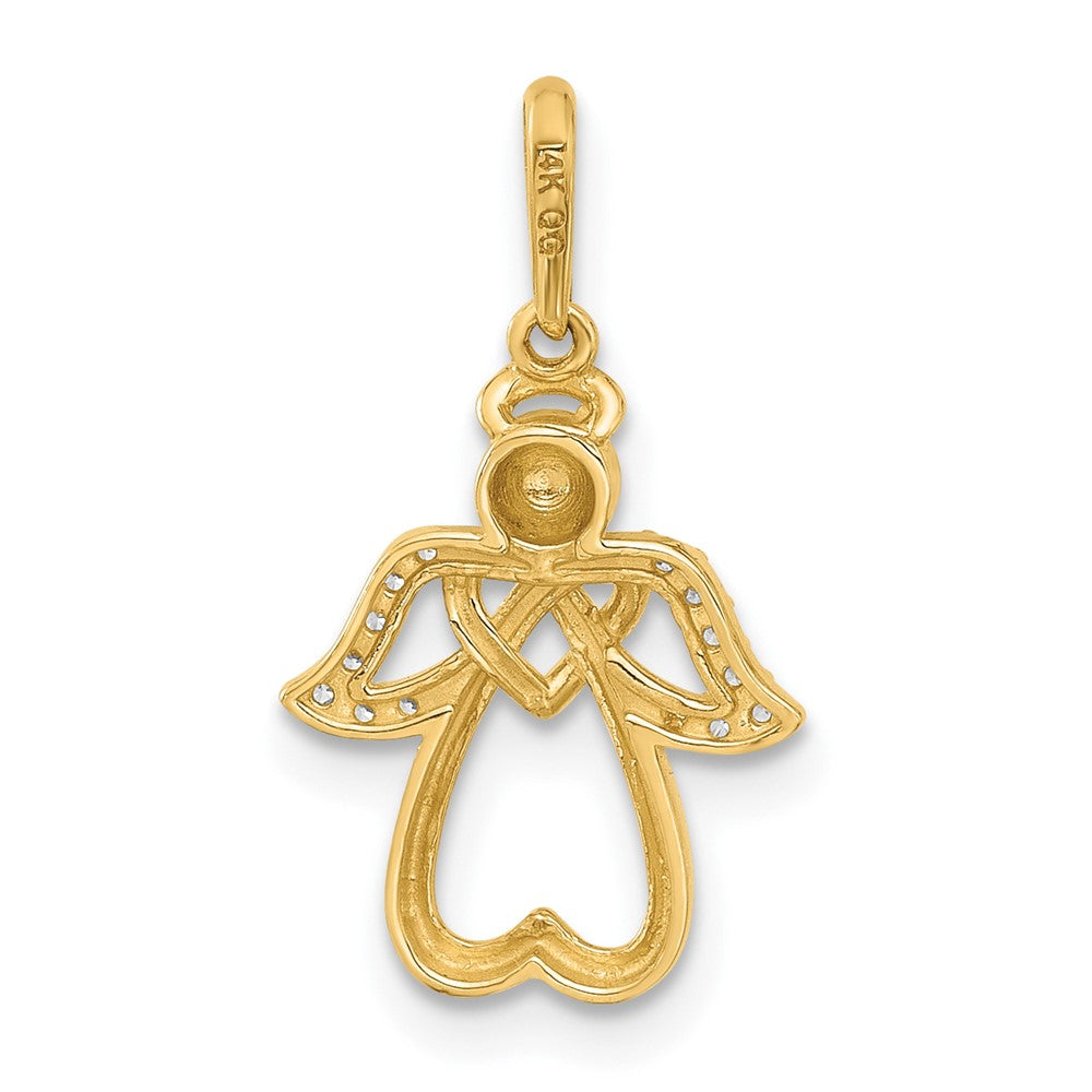 Polished CZ Angel Pendant - WBC
