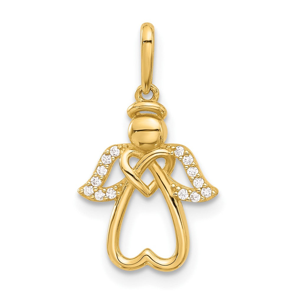 Polished CZ Angel Pendant - WBC