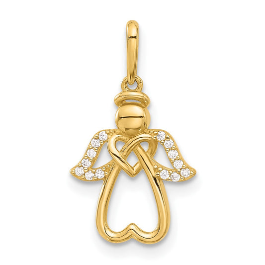 Polished CZ Angel Pendant - WBC