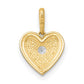 Polished and Textured CZ Floral Heart Charm / Pendant - WBC