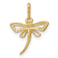 Polished and Beaded CZ Dragonfly Charm / Pendant - WBC