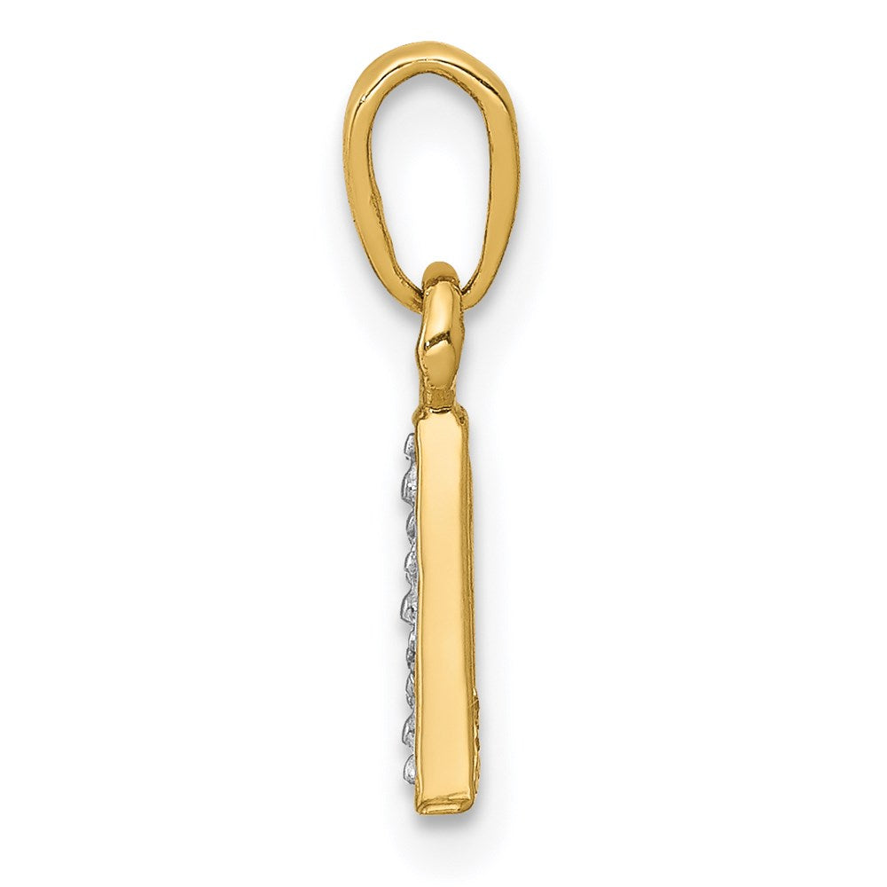 with Rhodium Diamond Letter A Initial Pendant - WBC
