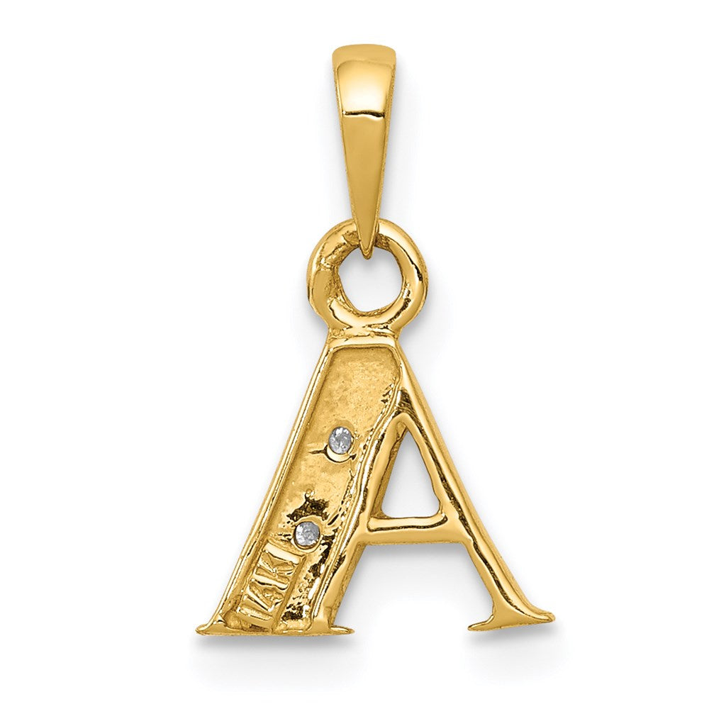 with Rhodium Diamond Letter A Initial Pendant - WBC