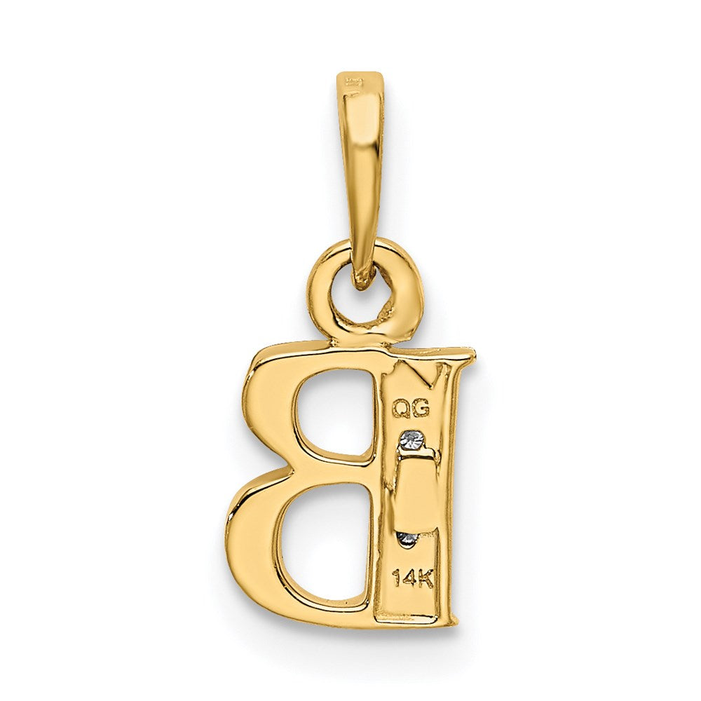 with Rhodium Diamond Letter B Initial Pendant - WBC