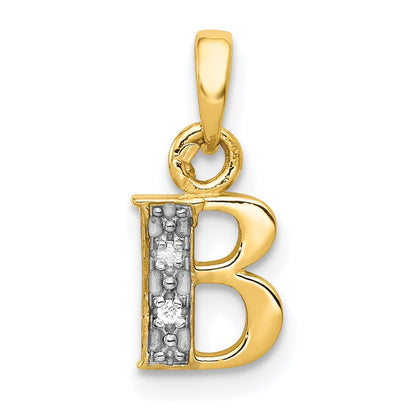 with Rhodium Diamond Letter B Initial Pendant - WBC