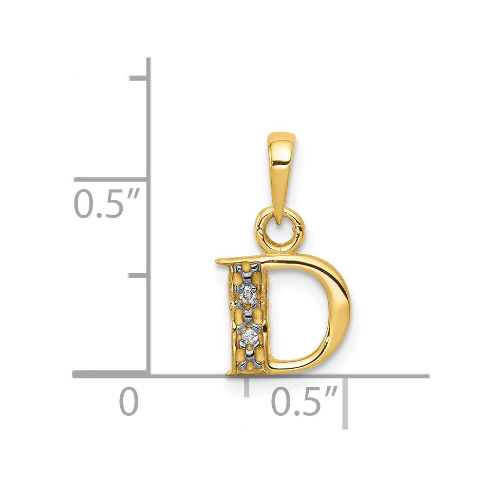 with Rhodium Diamond Letter D Initial Pendant - WBC