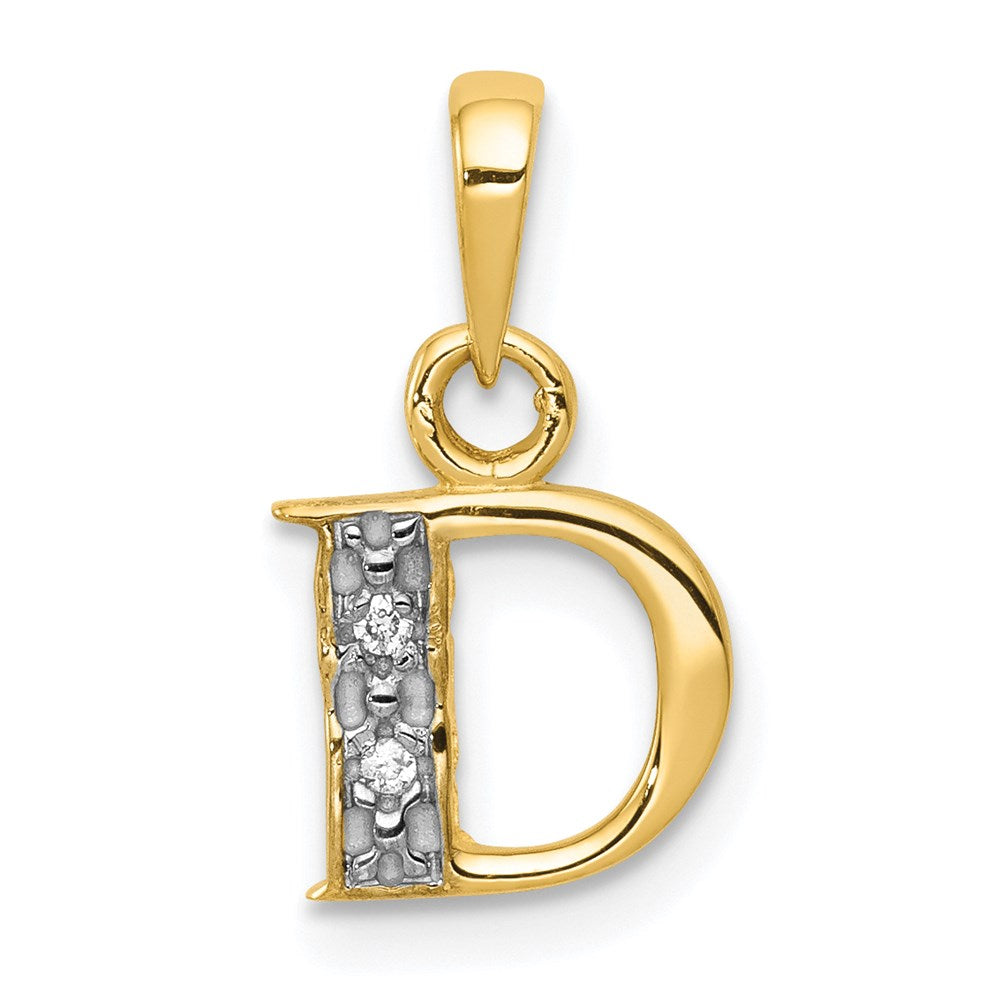 with Rhodium Diamond Letter D Initial Pendant - WBC