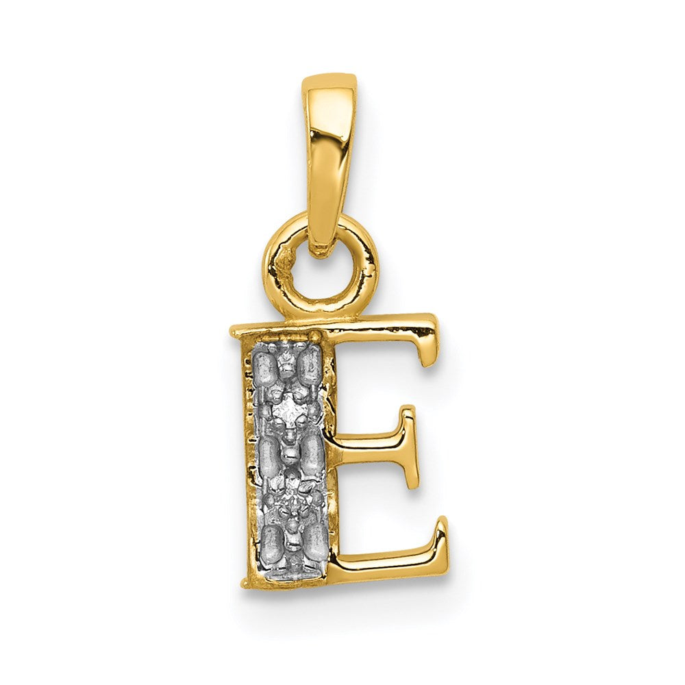 with Rhodium Diamond Letter E Initial Pendant - WBC