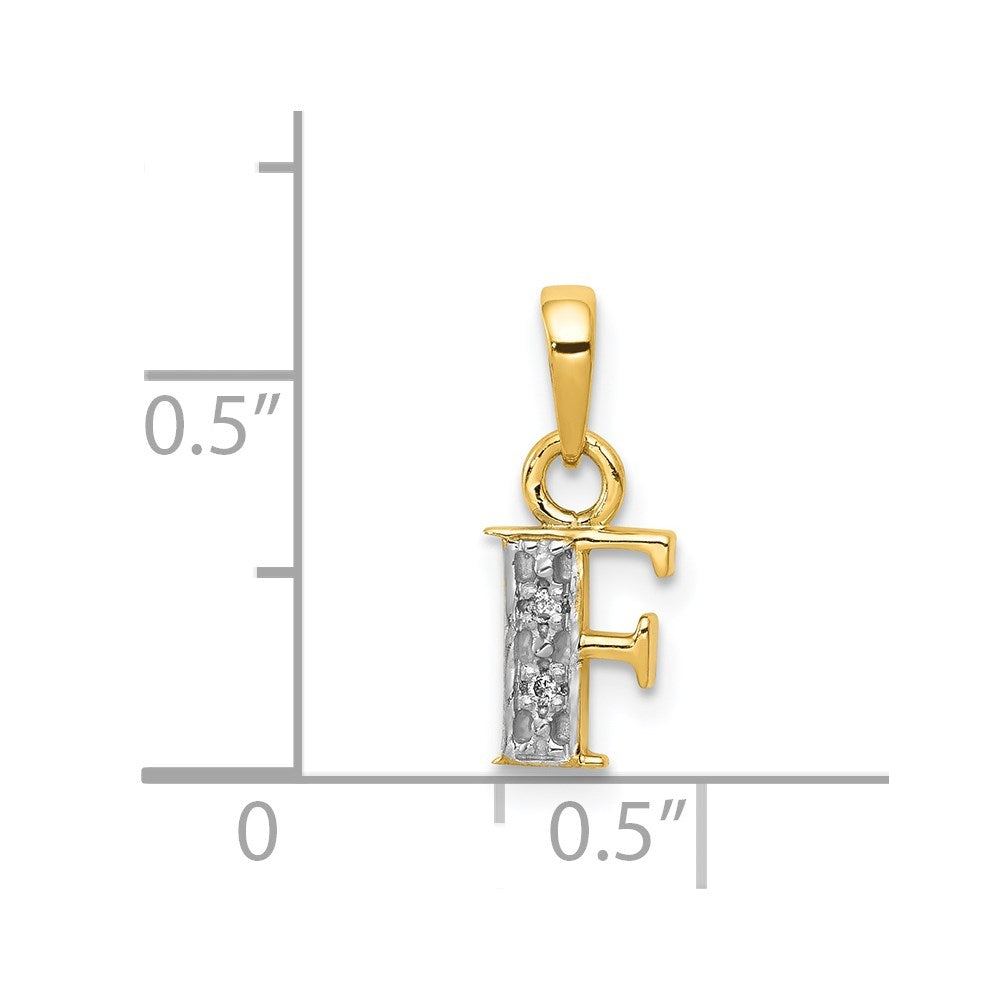 with Rhodium Diamond Letter F Initial Pendant - WBC