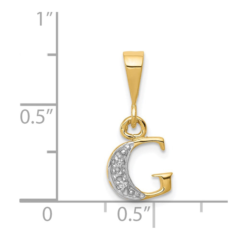 with Rhodium Diamond Letter G Initial Pendant - WBC