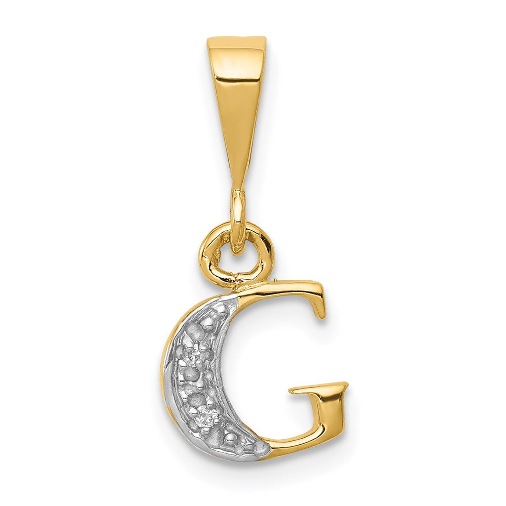 with Rhodium Diamond Letter G Initial Pendant - WBC