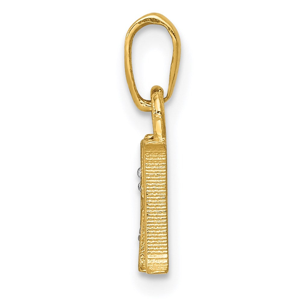 with Rhodium Diamond Letter H Initial Pendant - WBC