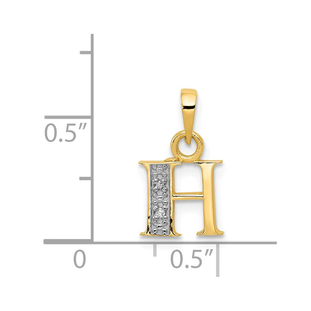 with Rhodium Diamond Letter H Initial Pendant - WBC
