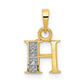 with Rhodium Diamond Letter H Initial Pendant - WBC