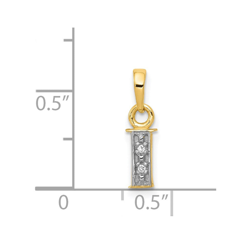 with Rhodium Diamond Letter I Initial Pendant - WBC