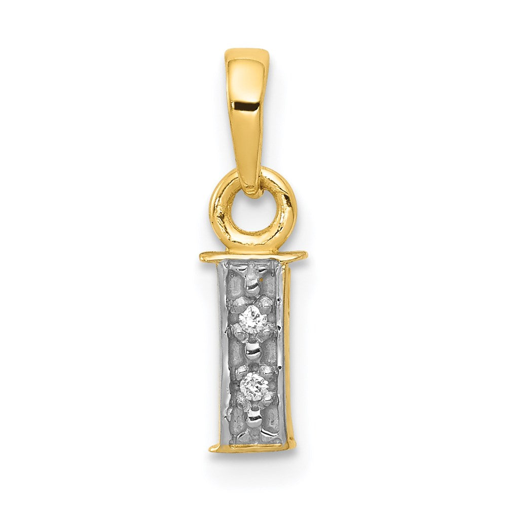 with Rhodium Diamond Letter I Initial Pendant - WBC