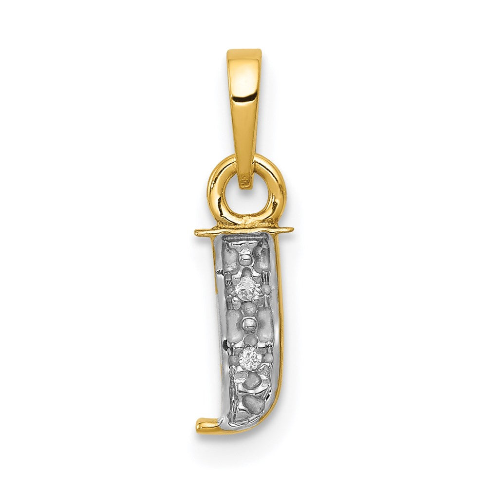 with Rhodium Diamond Letter J Initial Pendant - WBC