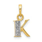 with Rhodium Diamond Letter K Initial Pendant - WBC