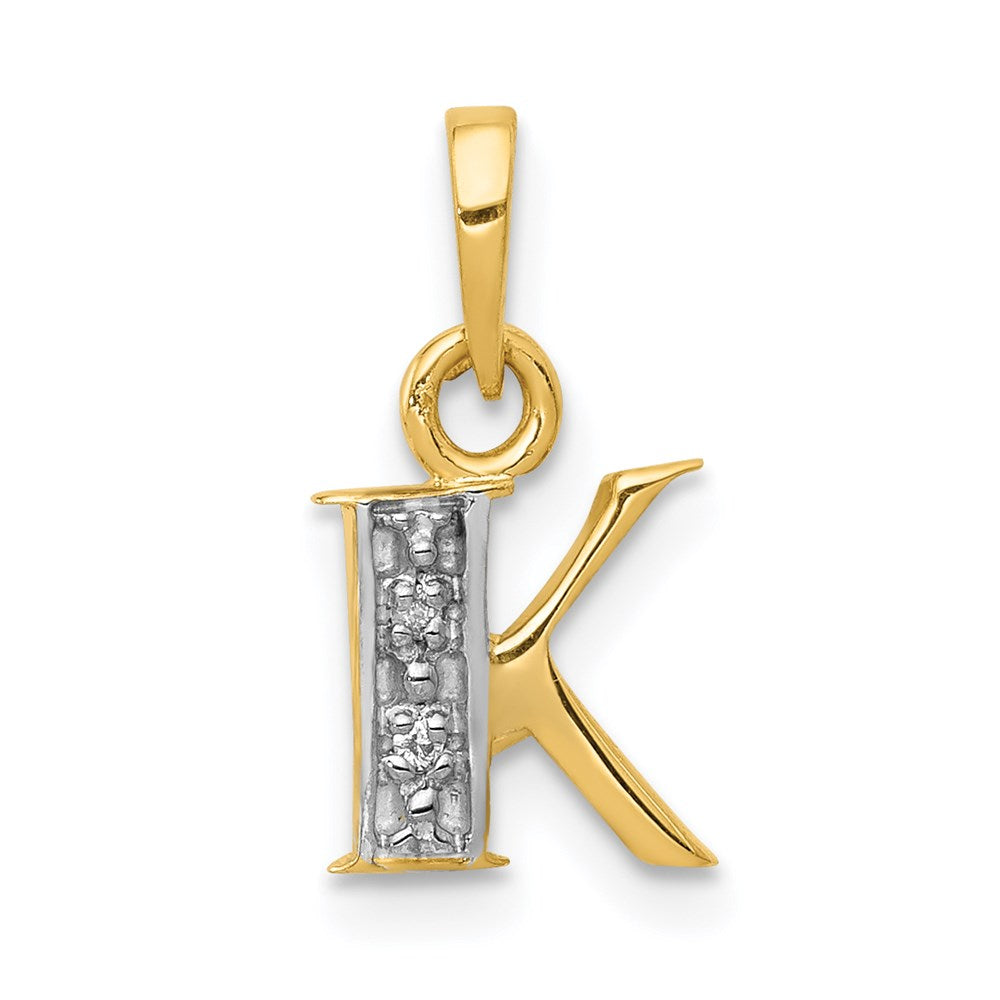 with Rhodium Diamond Letter K Initial Pendant - WBC