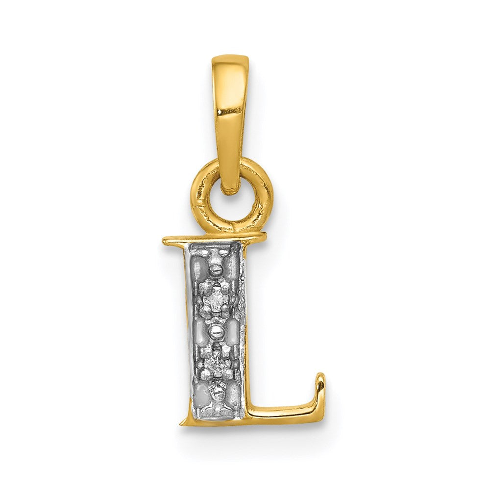 with Rhodium Diamond Letter L Initial Pendant - WBC