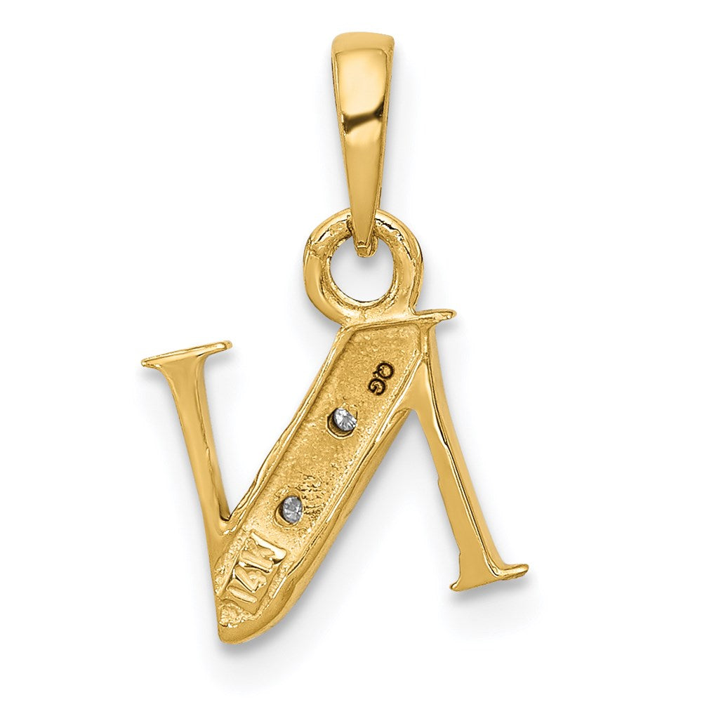 with Rhodium Diamond Letter N Initial Pendant - WBC