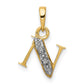 with Rhodium Diamond Letter N Initial Pendant - WBC