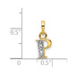 with Rhodium Diamond Letter P Initial Pendant - WBC