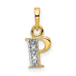with Rhodium Diamond Letter P Initial Pendant - WBC