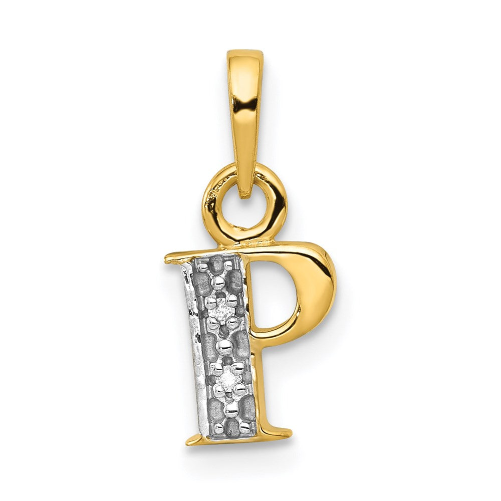 with Rhodium Diamond Letter P Initial Pendant - WBC