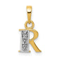 with Rhodium Diamond Letter R Initial Pendant - WBC